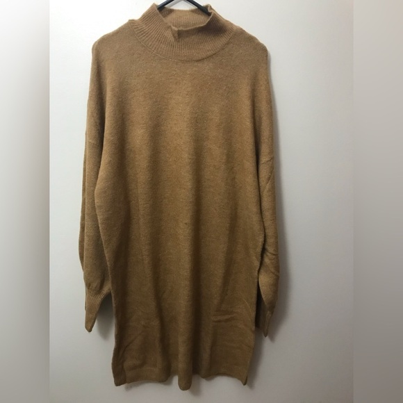 NEW Vero Moda Mock Neck Slouchy Puff Sleeves Soft Stretch Sweater Dress Size XL - Picture 2 of 9